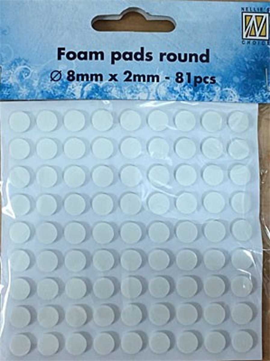 Foam pads rond 8 x 2 mm 81 stuks Nellie Snellen 3d kaarten maken